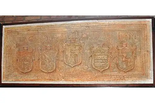 Plaster cast of Civran, Barbarigo, Priuli, Venier and Marcello coats of arms. Irakleion, Crete.