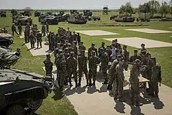 Black Sea Rotational Force Marines and Romanian soldiers at the Babadag Training Area