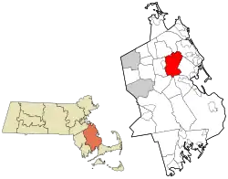 Location in Plymouth County in Massachusetts