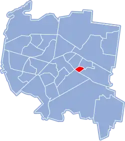Location of Piasta II within Białystok