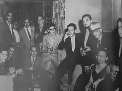 Salvadoran poet Roque Dalton fifth from right to left with intellectuals from the Committed Generation (University Literary Circle). San Salvador, 1961