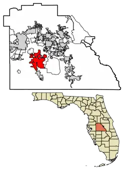 Location of Bartow in Polk County, Florida.
