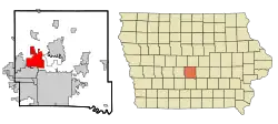 Location of Johnston, Iowa
