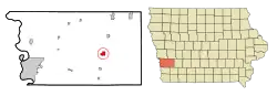 Location of Oakland, Iowa