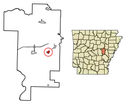 Location in Prairie County and Arkansas