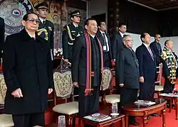 Kumar in Nagaland with former President of India Pranab Mukherjee in 2013
