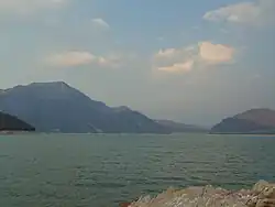 View from the shore of Lake Benito Juárez