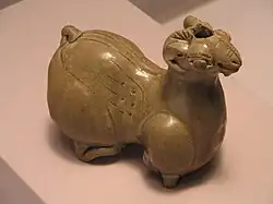 Sheep-shaped celadon from the 3rd to 4th century Baekje kingdom