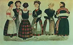 19th Century Prussian Lithuanians with national costumes