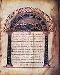 Page of Queen Mlke Gospel, rounded Erkat'agir, 862