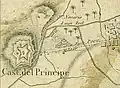 Old plan of 1841 detailing the Castillo del Príncipe and Quinta de Molinos.