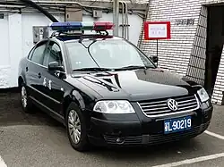 A Republic of China Military Police Volkswagen Passat (B5)/Volkswagen Jetta patrol car at the Naval Pier of Keelung.