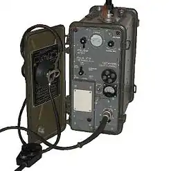 The R-105D is a VHF portable radio transceiver that was used by the Soviet military