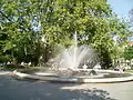 One of the two fountains in the park