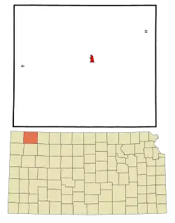 Location within Rawlins County and Kansas