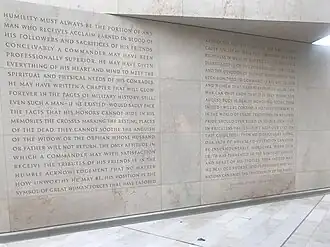 Rear View of Sculpture that Represents Eisenhower at War at Eisenhower Memorial