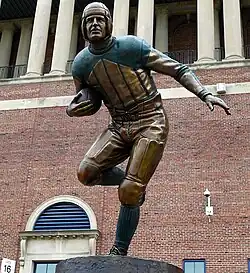 Statue of Red Grange by George Lundeen outside Memorial Stadium