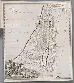 A detailed map of Palestine from the 18th century