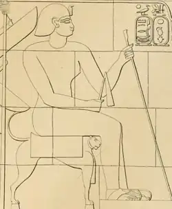 Depiction of Arakamani, from Meroë pyramid Beg. S 6