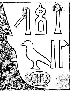 Name of Tarkasnawa in Luwian hieroglyphs on the Karabel relief[5]