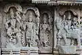 Panel relief of Hindu deities in the Mallikarjuna temple at Basaralu