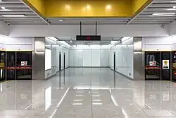 Reserved transfer node to Foshan Line 11 at the south end of the Guangzhou Line 11 platform