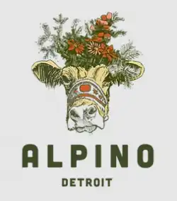 A drawing of a cow with flowers on its head.