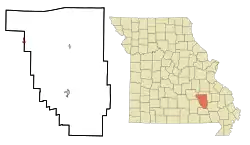 Location of Bunker, Missouri