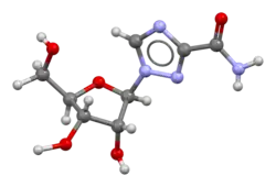 Ball-and-stick model of ribavirin