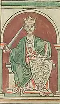 Richard the Lionheart, an illustration from a 12th-century codex