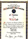 Michigan Section PGA President 1928-29-30