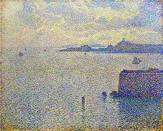 Théo van Rysselberghe, 1887, Sailboats and Estuary, oil on canvas, 50.2 x 61 cm, Musée d'Orsay