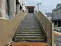 Stairs leading to the western concourse from Platform 1, October 2024
