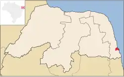 Location of Tibau do Sul in the State of Rio Grande do Norte