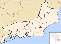 Location of Areal in the state of Rio de Janeiro