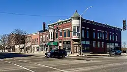 View of downtown buildings in Rock Falls, IL