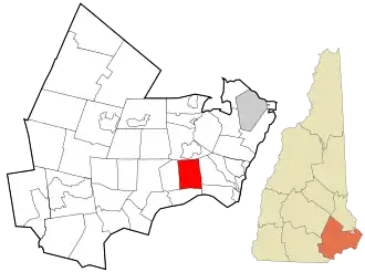 Location in Rockingham County and the state of New Hampshire.