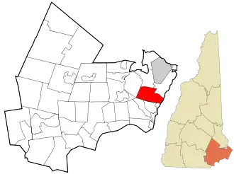Location in Rockingham County and the state of New Hampshire.
