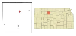 Location within Rooks County and Kansas