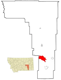 Location of Lame Deer, Montana