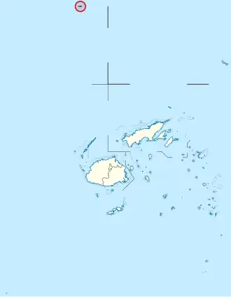 The island of Rotuma, located to the far north, in relation to mainland Fiji