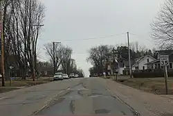 Looking east at Rozellville on County C