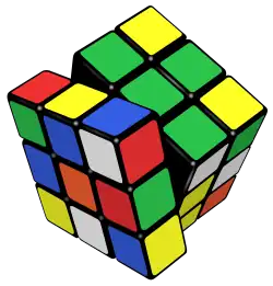 A Rubik's cube with one side rotated