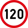 Speed limit of 120 km/h