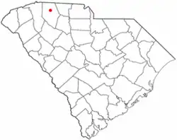 Location of Valley Falls, South Carolina