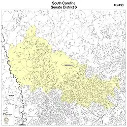 South Carolina State Senate District 6 covers a part of Greenville County