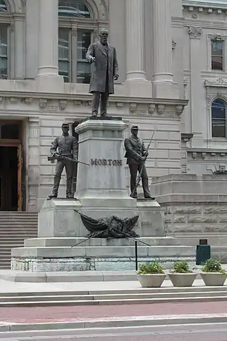 Oliver P. Morton and Reliefs at the Indiana State House in Indianapolis.