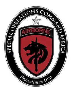 Special Operations Command Africa: United States Army Element Shoulder Sleeve Insignia and Combat Service Identification Badge