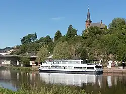 Reformed church and the river Saar