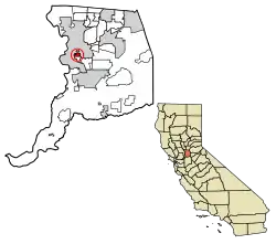Location of Lemon Hill in Sacramento County, California.